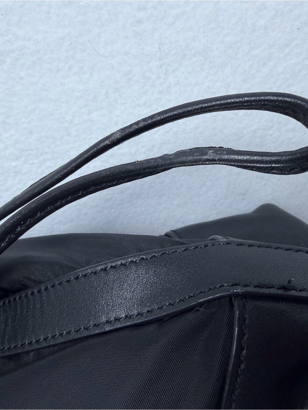 Tory Burch Black Nylon & Leather Drawstring Tote Shoulder Bag Gold Hardware - Picture 9 of 13